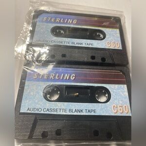 Vintage 2 Pack Sterling 60 Minute Audio Cassette Blank Tape Never Used